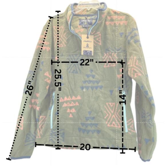 Chubbies “Naturalist” 1/4 zip Green Fleece Pullover men sz M - Picture 2 of 9